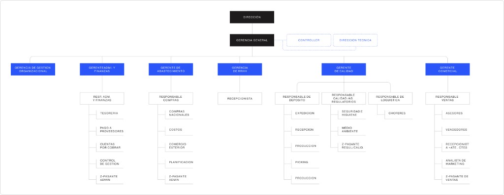 Estructura organizacional PlusQuímica 2026
